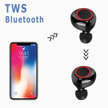 Y50 Bluetooth 5,0 TWS безжична стерео слушалки за игри на слушалки с зарядно калъф smart слушалките с шумопотискане смартфон