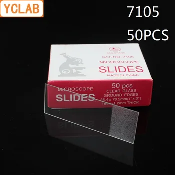YCLAB 50 бр. 7105 Предметни Стъкла За микроскоп Прозрачни Стъклени Край Медицински Лабораторно Оборудване
