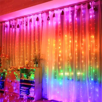 YEFUI Слънчеви LED Струнни Светлини Открит Меден Проводник Фея Завеса Венец Лампа За Домашна Градина Коледни Празнични Украси за партита