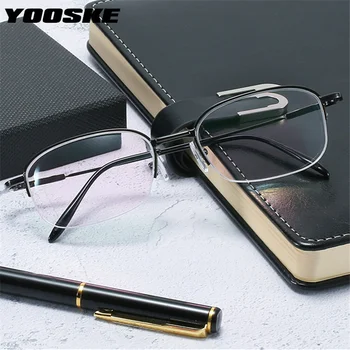 YOOSKE -1,0 1,5 2,0 3,0 До -6 Готови Очила За Късогледство Мъжки Бизнес Очила с Късогледство Половината Очила Унисекс Очила са Късогледи