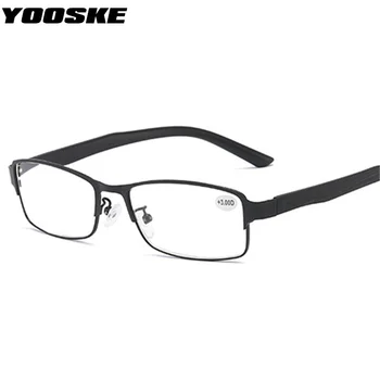 YOOSKE TR90 Квадратни Очила за четене Мъжки слънчеви Очила от титанова сплав Мъжки Бизнес Очила за далекогледство рецепта +1.0 1.5 2.0 2.5