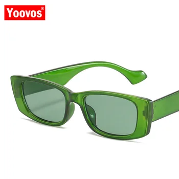 Yoovos Квадратни слънчеви очила за жени с малък рамки Модни слънчеви очила за жени/мъже Луксозни нюанси на Маркови очила Gafas De Mujer