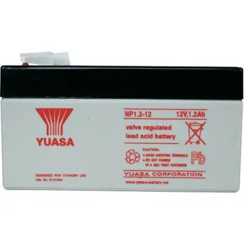 Yuasa NP1.2-12 Батерия 12 v 1,2 Ah акумулаторна полето AGM за промишлена употреба, системи за охрана и сигнализация, UPS, играчки