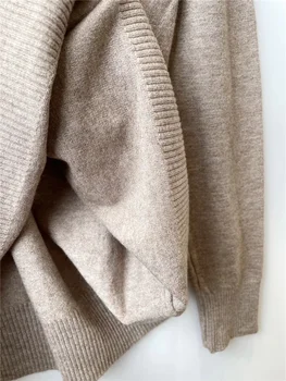ZXQJ Женски обикновен пуловер с висока воротом 2021 Есенна мода за Жените с тънка и Ежедневни домашни дрехи с дълъг ръкав Женски мек пуловер пуловер