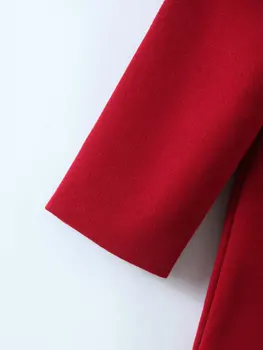 ZXQJ Женски червен тренч Палто 2021 Есенна мода Дамски елегантен свободна стилни връхни дрехи Дамско дълго палто в корейски стил