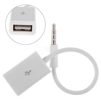 Автомобили 3,5 мм Plug AUX Аудио Конектор За Свързване към Кабелям USB 2.0 Женски Конвертор Адаптери Захранващия Кабел за Кола за MP3 Адаптери Кабелни Аксесоари