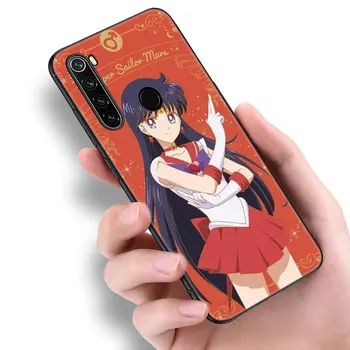 Аниме Kawai Момиче на Луната Силиконов калъф за телефон Xiaomi Redmi Note 10 9 Pro Max 10 s s 9 8 8A 7 Pro 9 9А 9В 9 ТОНА 10 ТОНА Мека черна капачка