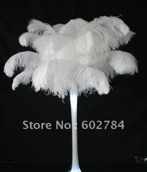 Безплатна доставка, 100 бр./ лот от 20-22 инча 50-55 см бяло страусиное перо на едро