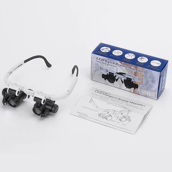 Бижутер Часовници С Led Подсветка Лупа 8x 15x 23x лента за глава с Лупа от Очила За Четене Led Увеличително Стъкло очила