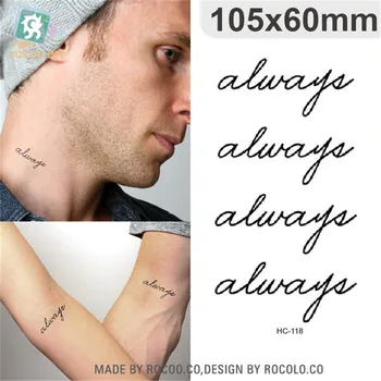 Боди-арт водоустойчив временни татуировки за мъже и жени просто мода 3d букви дизайн на флаш татуировка стикер Безплатна доставка HC1118