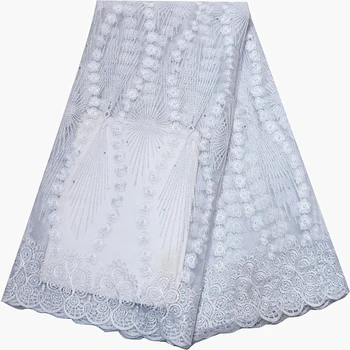Бяла дантела африканска лейси плат 2021 висококачествено френско сетчатое дантела за женски рокли