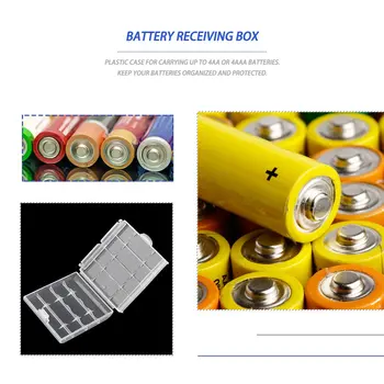 Бяла Пластмасова Кутия За Съхранение на акумулаторни Батерии и на Притежателя на Капака на Корпуса Прозрачна Твърда Пластмаса, за 4 Бр. Батерии АА ААА ZC163500 ACEHE