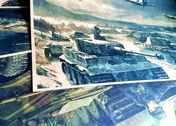Вермахта Тигър VI Резервоар Плакат от Втората Световна Война Оръжие на Войната Военен Плакат Реколта Крафт - хартия Стикер за Стена Живопис Стени на Изкуството Декор HY