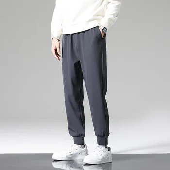 Висококачествени Модерни Черни, Сиви памучни мъжки Панталони Мъжки Спортни панталони