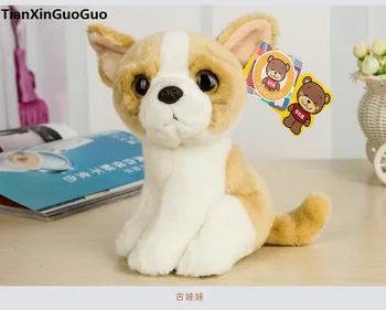 висококачествени стоки, е около 18 см прекрасно куче Чихуахуа плюшен играчка мека кукла е детска играчка, подарък за рожден ден s0332