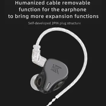 Висококачествено намаляване на шума с кабелен горивото K-Z DQ6 HiFi Слушалки в ушите Слушалки Игра на Живо Субуфер Сменяем Кабел Слушалки