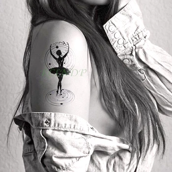 Водоустойчив Временен Стикер татуировки елегантен танц дама огледало татуировка флаш татуировка фалшиви татуировки за момичета мъже жени