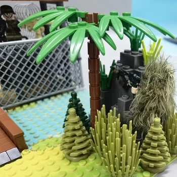Военните Блокове на Джунглата, определени с дървета, Трева, Кустарниковыми растения, Съвместими с централната котлони марка, Технически Образователни играчки от тухли MOC за деца
