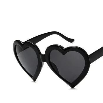Във формата на сърце Висококачествени дамски слънчеви очила Реколта Сладък модни улични дамски слънчеви очила Женски Сладки прости очила UV400