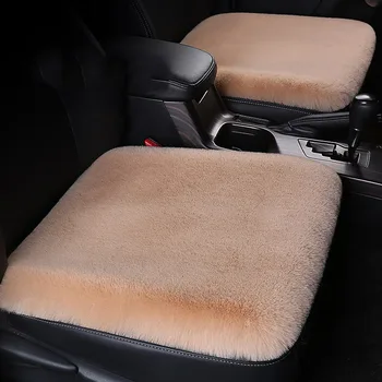 Възглавница за автомобилни седалки от 3 Части Зимна Плюшено Зайче Без Облегалка Вълна Топъл Калъф За Седалка Универсална Автомобилна Възглавница
