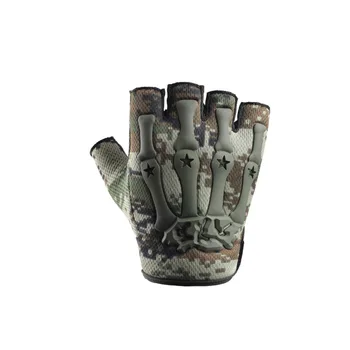 Външни Тактически ръкавици Нескользящие Дишащи Против изпотяване Военни Камуфляжные Ръкавици с половин пръст Колоездене Ловно предпазни средства
