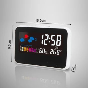 Гореща Разпродажба Led Digital Alarm Clock Повторение На Електронни Настолни Компютри Настолни Часовници Пътен Будилник С Цветна Подсветка На Метеорологичната Станция