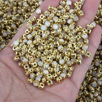 Гореща разпродажба Шият планински кристал, 4 mm/5 mm/6 mm/7 mm Златни камъни-нокти 28 Цветя за украса на рокли 100 бр./опаковане. Безплатна доставка