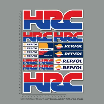 Горещи продажба Във Франция Набор от Стикери за раллийных автомобили Лист формат А4, Подходящ за етикети HRC Репсол Етикети за мотоциклети Fireblade CBR Adesivi