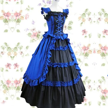 Готическа бална рокля-дълга викторианска рокля, ретро лък с дълъг ръкав на nikola palace облечи лолита 
