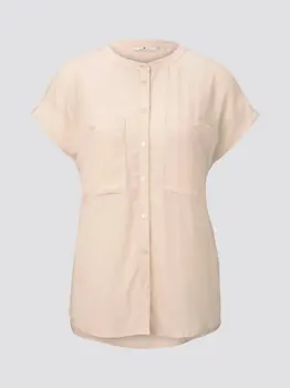Дамска блуза Tom Tailor 690555 Дамски Ежедневни поло с къс дълъг ръкав от памук за момичета Однотонная Ежедневна блуза Горната риза Дамски дрехи големи размери Мода 2020 Пролет лято Корейски дамски потници Блузи Реколта ризи