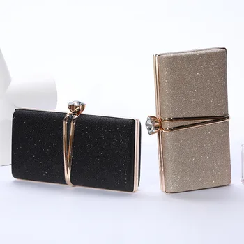 Дамска чанта-клатч с пайети, Вечерна чанта, Портфейл и чанта за сватбени партита, Луксозна дизайнерска чанта с диаманти, Дамски златна чанта на рамото X460H