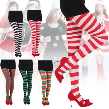 Дамски дълги чорапи Дамски чорапогащник райе на Хелоуин за момичета Коледно парти Модерен секси чорапогащник Медии 2020