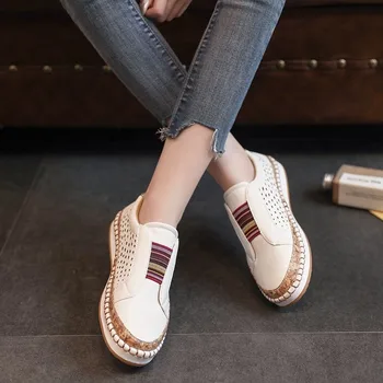 Дамски ежедневни обувки на плоска подметка Дамски обувки, без съединителни Дамски парусиновая обувки дишащи спортни маратонки Дамски пролет есен Zapatos De Mujer
