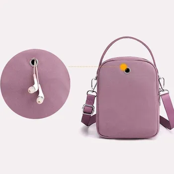 Дамски Мини-малка чанта през рамо от найлон с множество офиси Лека чанта-месинджър Модерна дамска чанта за мобилен телефон