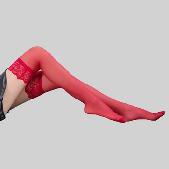 Дамски прозрачни секси чорапи със завързана отгоре, чорапи до бедрото, прозрачни черни дълги чорапи над коляното, бели 5 цвята, Нови Летни