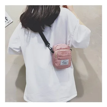 Дамски чанта на рамото Мода Чист цвят Ежедневна Чанта в открито Чанта Холщовая чанта с ципове на рамото си Чанта-незабавни посланици Main Sac Femme