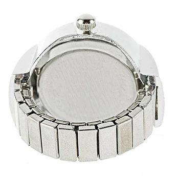 Дамски часовник с пръстен за момичета Креативни модни часовници е от неръждаема стомана Кръг разтеглив кварцов часовник с пръстен за пръстите на reloj mujer Дамски часовник