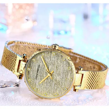 Дамски часовници MINI FOCUS Марка Луксозни Модерни Ежедневни дамски ръчен часовник Водоустойчив Сини от неръждаема стомана Reloj Mujer Montre Femme