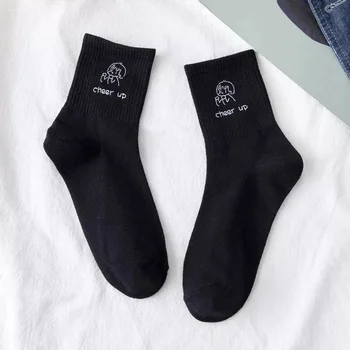 Дамски чорапи Harajuku Kawaii Хлопчатобумажный Случайни Сладък дизайн Абстрактен чорап в корейски стил Живопис с маслени бои Творческа Качество Подарък Изкуство Соккен