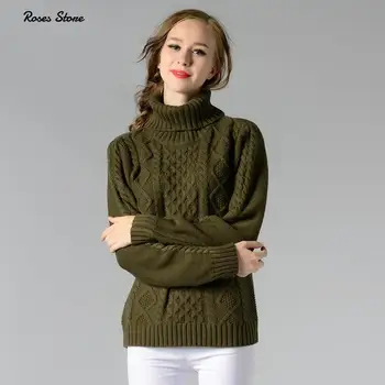 Дамско поло с дълъг ръкав Пуловер възли пуловери Есен-зима на Топло върховете на дамата Есен 2020 Дамски однотонная облекло