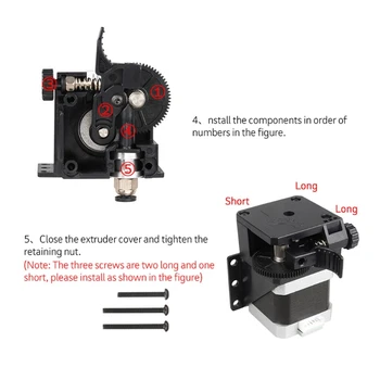 Детайли 3D принтер екструдер Титан За E3D V6 Hotend J-образна корона Прекъснати Монтаж на стена 1,75 мм Конец 3:1 диференциалното / крайното
