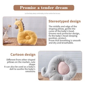 Детска Възглавница за новородени Прекрасен Животински Модел Детска възглавница във формата на Възглавница Против преобръщане на облегалката за глава за възглавници