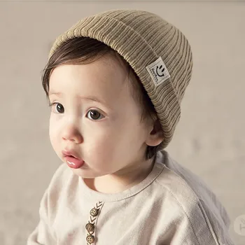 Детска шапка с улыбающимся лице, Пролетно-есенен детски пуловер, Вязаная топла шапка За Момичета И момчета, Детска шапка Baotou