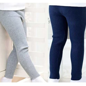 Детски гамаши Топли зимни панталони Възли Гамаши Дебели Панталони с дърворезба 3-8 Години За детски дрехи