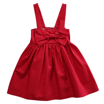 Детски дрехи за малки момичета, Червената лятна детски дрехи, Костюм за момичета, Детски сарафан без ръкави, кратък мини-жилетка с лък, рокля, костюм