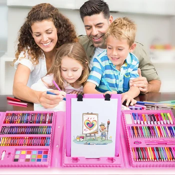 Детски Комплект за чертане Цветен Молив Молив и Акварели Писалки, Комплект за рисуване Набор от играчки Маркер за рисуване на Ученически пособия, Детски подаръци