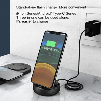 Джобно Бързо Безжично Зарядно Устройство 7 в 1 Qi зарядно устройство ще захранване на Зарядно устройство за мобилен телефон iPhone за 12 11 Pro XS MAX XR X 8 Apple iWatch SE 6 5 4 3 AirPods