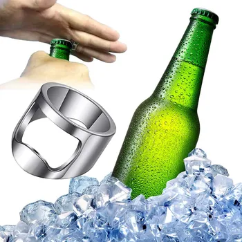 Джобно Мини-пръстен Отварачка За бирени бутилки Открит Къмпинг Пръст от Неръждаема стомана във формата на пръстен за отваряне на бутилки За премахване на Кухненски Продуктова инструменти