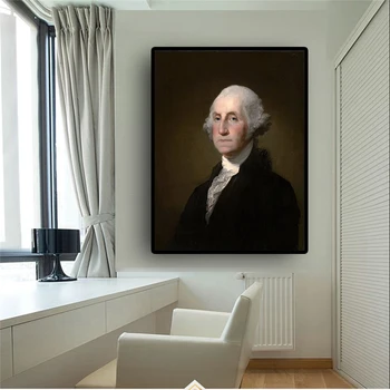 Джордж Вашингтон Гилбърт Стюарт Уильямстауна Портрет с маслени Бои върху платно, Постери и Принт Стенни картина за хола