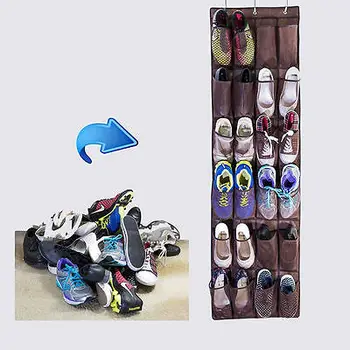 Домашен Органайзер за съхранение на 24 Джоба Подвесная Чанта За съхранение на Вратата Титуляр Титуляр за съхранение на обувки и Чанта за организации с куки Спестяване на място